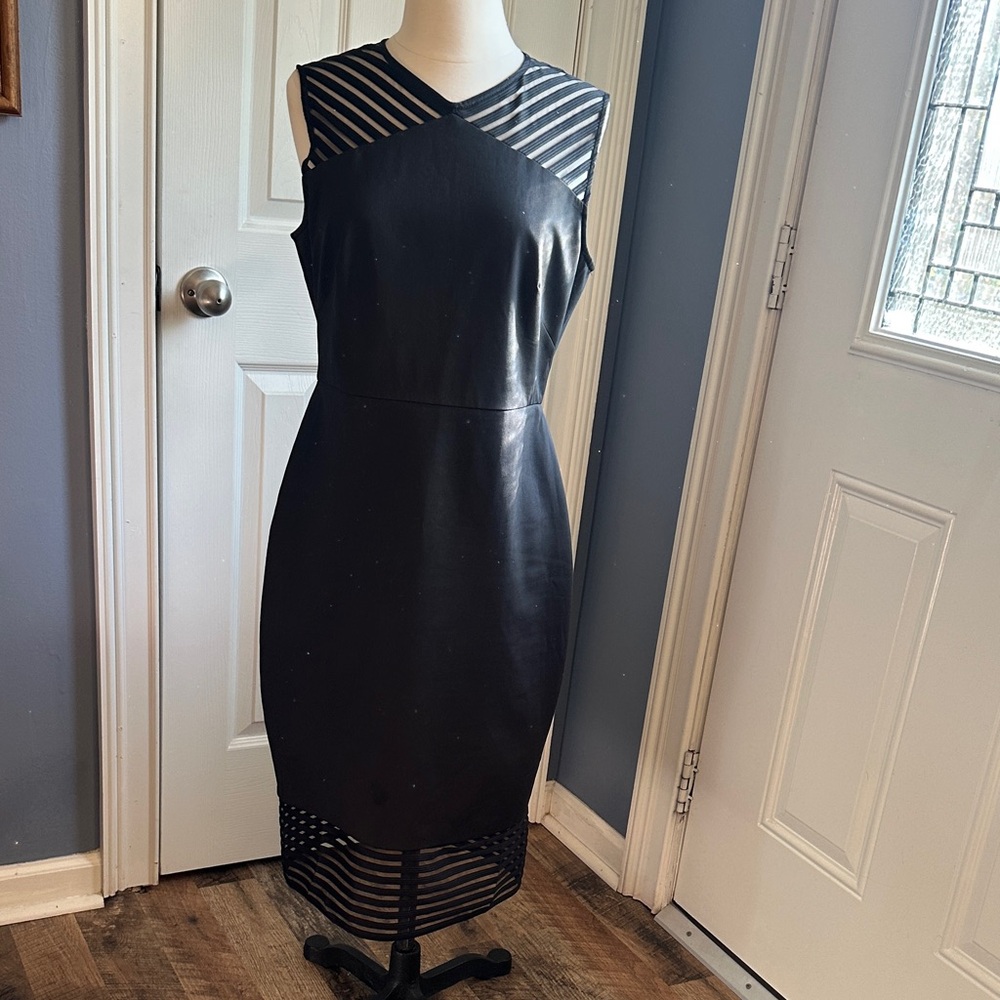 Ted Baker Black Striped Midi Dress